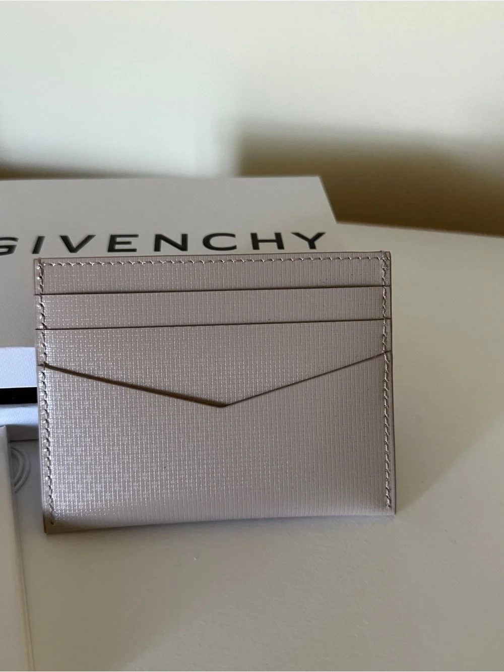 Givenchy Beige Leather Card Holder